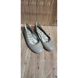 Sam Edelman Women Francis Tan Leather Ballet Flats Size 6.5 M Scalloped Edge